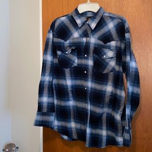 Blue plaid flannel. Size xl